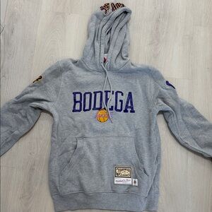 Mitchell & Ness Gray Hoodie with Classic Patch